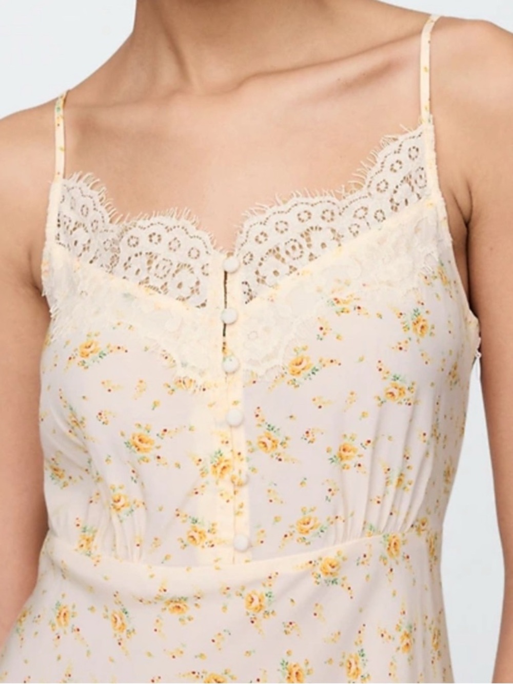 NWT - Sold out, Gap, Crepe Lace-Trim
Sweetheart Maxi Dress!